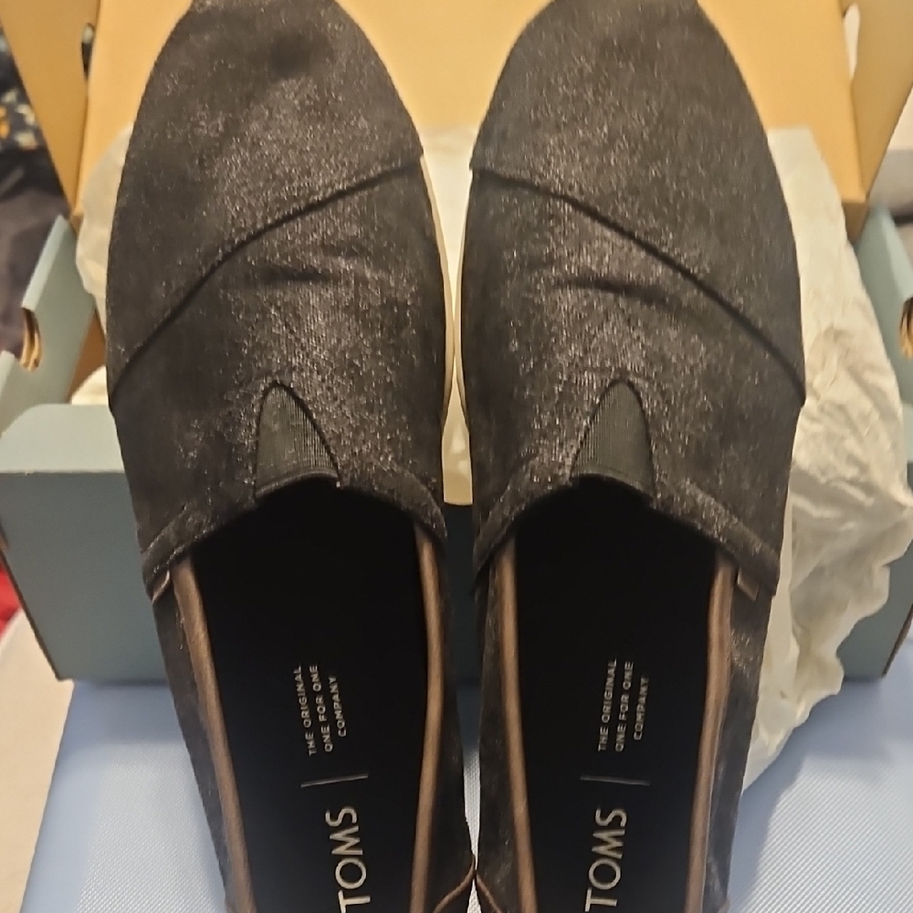 TOMS Mens Charcoal Slip-On Shoes